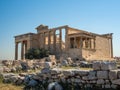 Erechtheion - an ancient Greek temple with a portico and six caryatids, built in honor of Athens and Poseidon, Greece Royalty Free Stock Photo