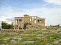 The Erechtheion Ancient Ionic Greek Temple on the Acropolis of Athens, Greece Royalty Free Stock Photo