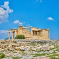 Erechtheion and Porch of the Caryatids. Athenian Acropolis. Athens, Greece. Royalty Free Stock Photo