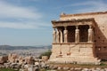 Erechtheion or Erechtheum temple, Caryatid Porch on the Acropolis, Greece Royalty Free Stock Photo