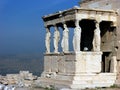 Erechtheion temple Acropolis in Athens with Caryatides, Greece Royalty Free Stock Photo