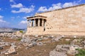 Erechtheion temple on Acropolis Hill, Athens Greece Royalty Free Stock Photo