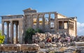 Erechtheion temple on Acropolis Hill, Athens Greece Royalty Free Stock Photo