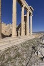 Erechtheion, Temple of Athena Polias on Acropolis of Athens, Greece. View Ionic style columns on a background of blue sky Royalty Free Stock Photo