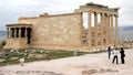 Erechtheion, Temple of Athena Polias, side view with the Caryatid porch, on the north side of the Acropolis, Athens, Greece Royalty Free Stock Photo