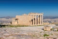 Erechtheion temple in the Acropolis at Athens. Greece Royalty Free Stock Photo