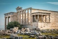 Erechtheion temple with Caryatid Porch on the Acropolis, Athens, Greece Royalty Free Stock Photo