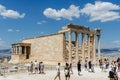 Erechtheion temple with Caryatid Porch on the Acropolis Royalty Free Stock Photo