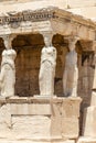 Erechtheion temple with Caryatid Porch on the Acropolis Royalty Free Stock Photo