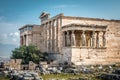 Erechtheion temple with Caryatid Porch on the old Acropolis, Athens, Greece Royalty Free Stock Photo