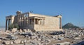 Erechtheion temple and Mount Lycabettus