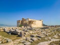 The Erechtheion Temple Showing the Caryatid Porch Royalty Free Stock Photo