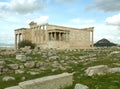The Erechtheum or the Erechtheion, an Ancient Ionic Temple on the Acropolis of Athens Royalty Free Stock Photo
