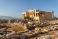 Erechtheum temple ruins on the Acropolis in Athens, Greece
