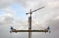 Erecting Cable Stayed Bridge in Progress Royalty Free Stock Photo