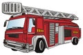 One red fire truck Royalty Free Stock Photo