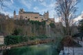 Eresma River and Alcazar of Segovia - Segovia, Spain Royalty Free Stock Photo