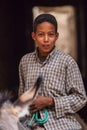 Erfoud, Morocco - Oct 17, 2019: People on alley, streetlife in Ksar Maadid, Erfoud, Rissani, Morocco Royalty Free Stock Photo