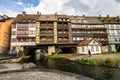 Erfurt, Germany - May 13, 2023: Merchants Bridge, Kraemerbruecke in Erfurt, Germany, built over entirely with houses