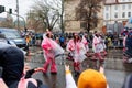 Erfurt, Germany - 11th February, 2024: Traditional german Carnival Fasching 2024 at Thuringia. People city street