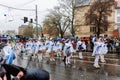 Erfurt, Germany - 11th February, 2024: Traditional german Carnival Fasching 2024 at Thuringia. People city street