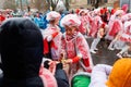 Erfurt, Germany - 11th February, 2024: Traditional german Carnival Fasching 2024 at Thuringia. People city street