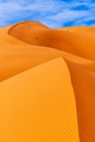 Erg Chebbi sand dunes, Sahara Desert,Morocco: Sand dunes in a sunny day close to Merzouga, North Africa Royalty Free Stock Photo