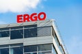 Ergo group from German Munich re insurance companies logo on building of the Czech headquarters Royalty Free Stock Photo