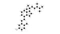 ergocalciferol molecule, structural chemical formula, ball-and-stick model, isolated image vitamin d2