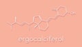 Ergocalciferol vitamin D2 molecule. Skeletal formula.