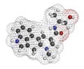 Ergometrine drug molecule. Used to prevent bleeding after childbirth (postpartum haemorrhage). Atoms are represented as spheres Royalty Free Stock Photo