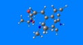 Ergometrine molecular structure isolated on blue