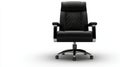 Ergonomic black office chair isolated on white background for professional workspace Royalty Free Stock Photo