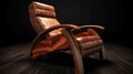 Exotic Wooden Recliner With Flowing Textures