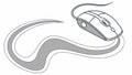 Ergonomic Computer Mouse with Cursor Trail, vector design Generative AI Royalty Free Stock Photo