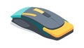 Ergonomic Computer Mouse Isometric Device Icon, vector design Generative AI Royalty Free Stock Photo