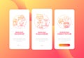 Ergonomic design onboarding mobile app page screen with concepts