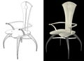 Ergonomic Elbow Chair Vector. A Vector Illustration Of Chair.