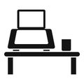 Ergonomic laptop place icon simple vector. Sit posture Royalty Free Stock Photo