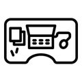 Ergonomic office table icon, outline style