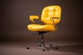 Ergonomic Office yellow chair. Generate Ai