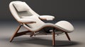 Ergonomic Wooden Chair With White Pillows - Octane Render Style Royalty Free Stock Photo