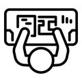 Ergonomic workplace icon, outline style