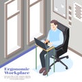 Ergonomic Workplace Isometric Composition