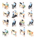 Ergonomic Workplace Isometric Icons