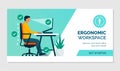 Ergonomic workspace and correct posture Royalty Free Stock Photo