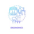 Ergonomics blue gradient concept icon