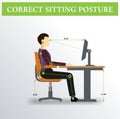 Ergonomics. Correct sitting posture