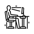 ergonomics principles mechanical engineer line icon vector illustration