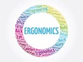 Ergonomics word cloud collage, concept background